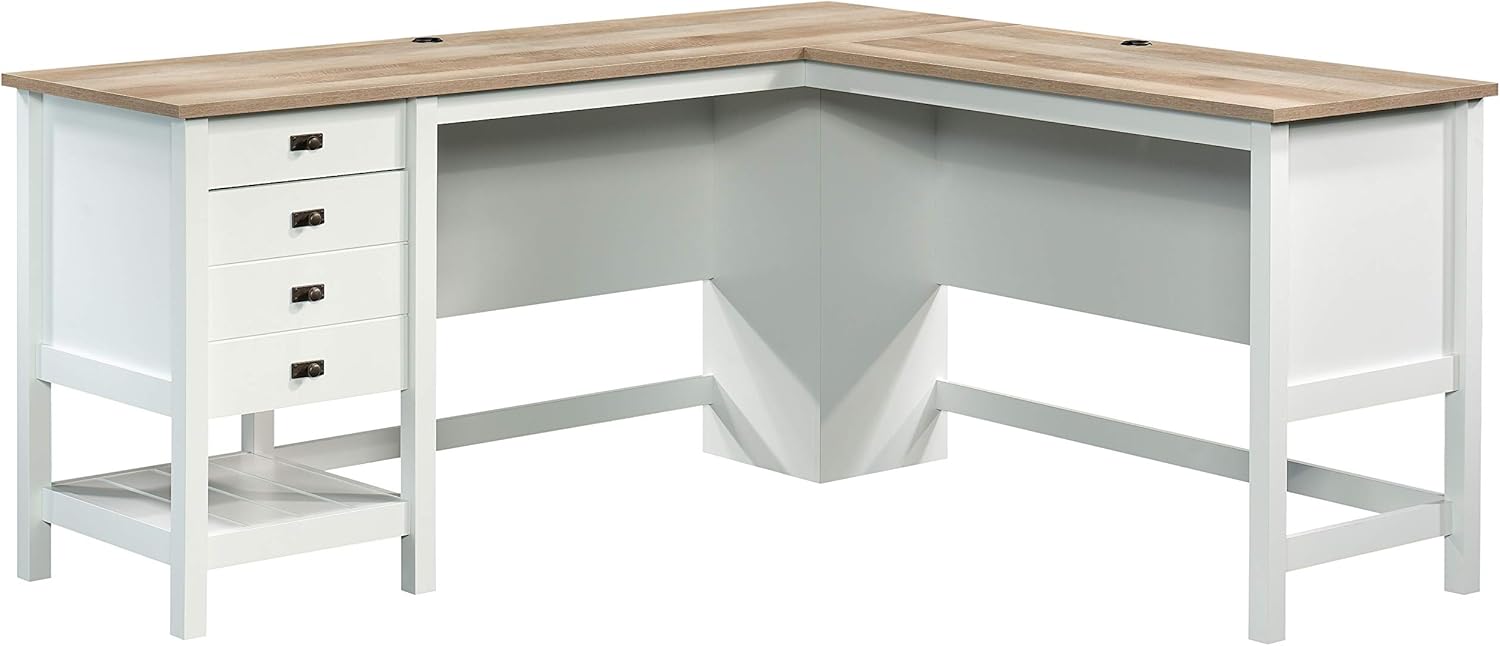 Sauder Cottage Road L Shaped Desk Computer Desk with Drawers and Cable Management