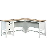 Sauder Cottage Road L Shaped Desk Computer Desk with Drawers and Cable Management