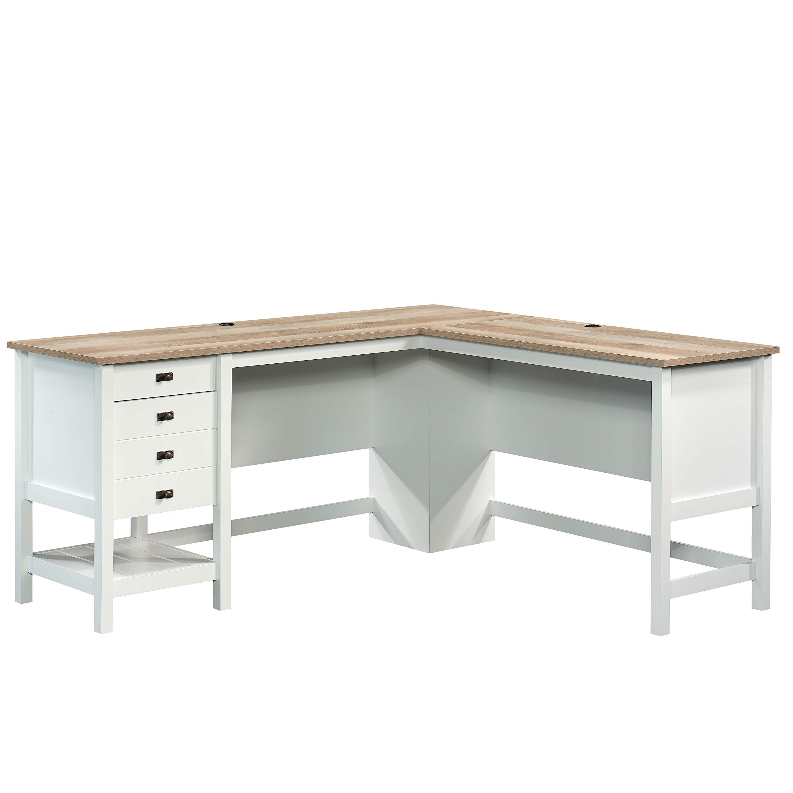 Sauder Cottage Road L Shaped Desk Computer Desk with Drawers and Cable Management