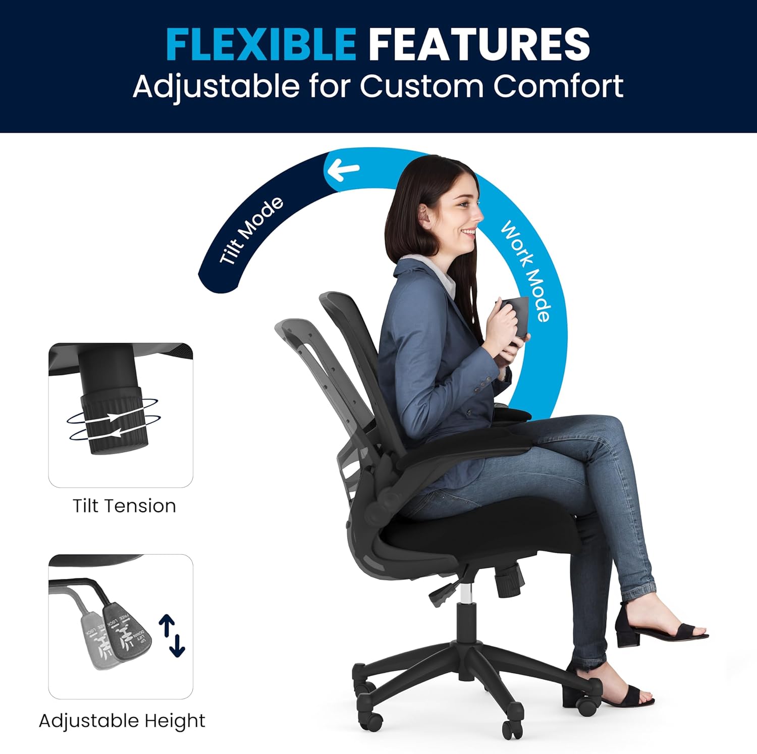 Flash Furniture Kelista Mid-Back Mesh Swivel Office Chair