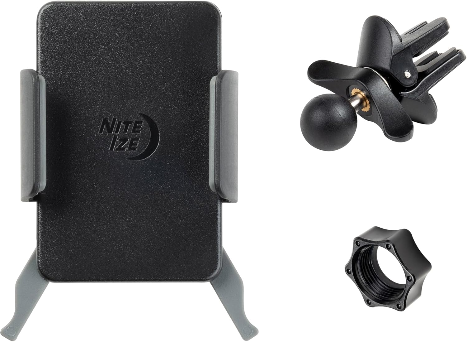 Nite Ize Squeeze Universal Vent Mount - Phone Mount for Car Vent - Sturdy Phone Mount & Holder with Ball Joint - Black