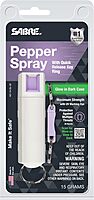 SABRE Pepper Spray Quick-Release Keychain with Finger Grip, Police-Strength OC
