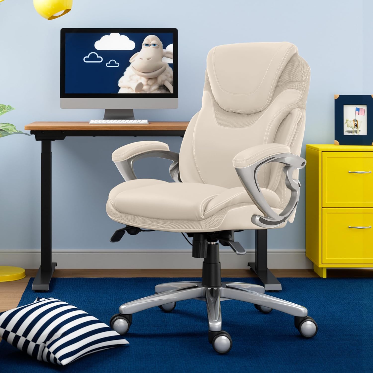Serta Bryce Executive Office Chair, Ergonomic Computer DeskChairs with Patented AIR Lumbar Support, Bonded Leather