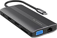Axiom 12N1USBCHPV5CAXD-AX 12-in-1 USB-C Multiport Hub Adapter - HDMI, DP, VGA, RJ45, USB-C, USB-A