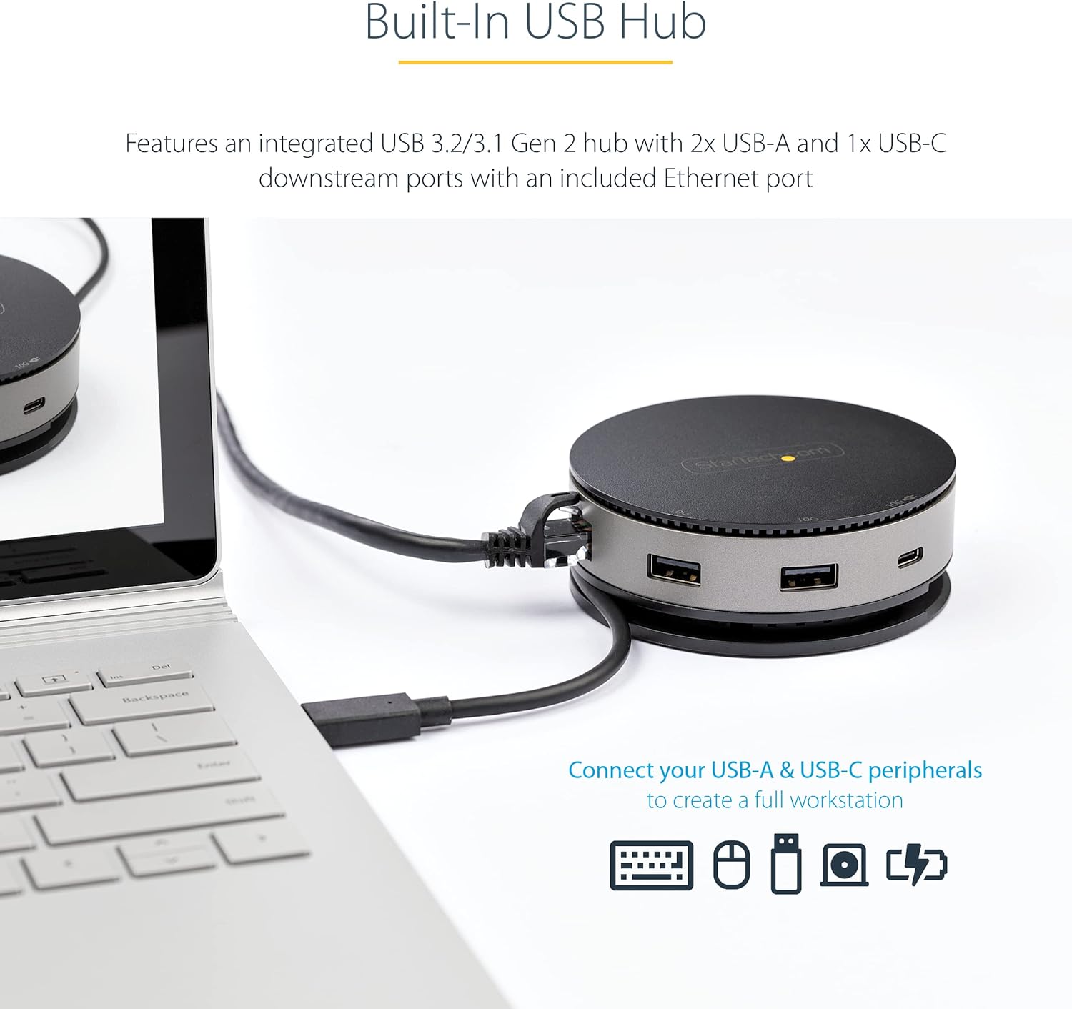 StarTech.com USB C Multiport Adapter - USB 3.1 Gen 2 10Gbps Type-C Mini Dock with 4K 60Hz HDMI/DisplayPort or 1080p VGA