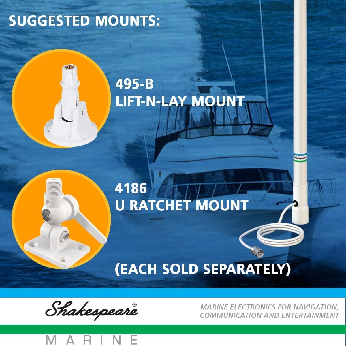 Shakespeare 5206-N White 8' Marine Antenna