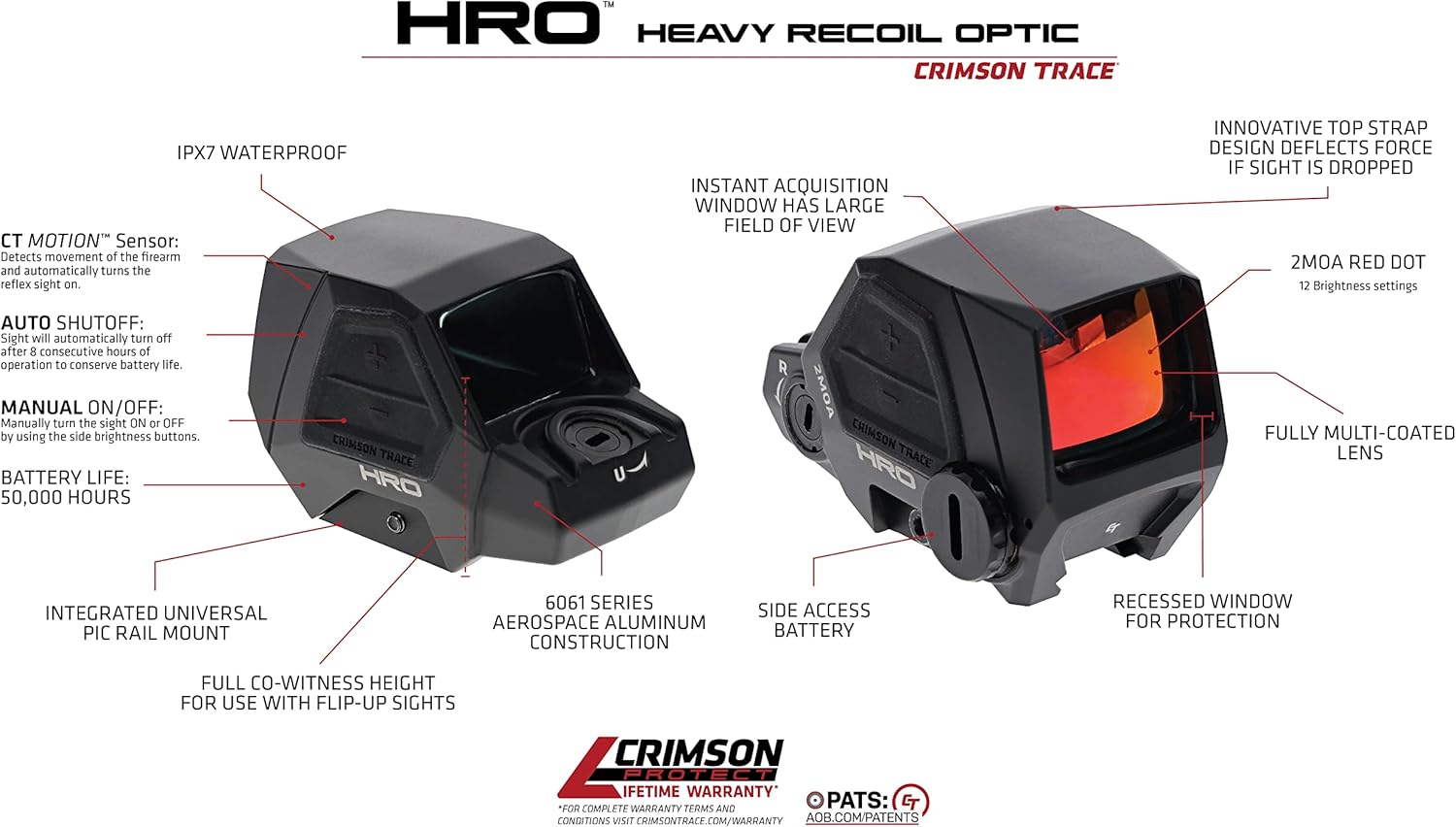 Crimson Trace HRO 2 MOA Red Dot Sight