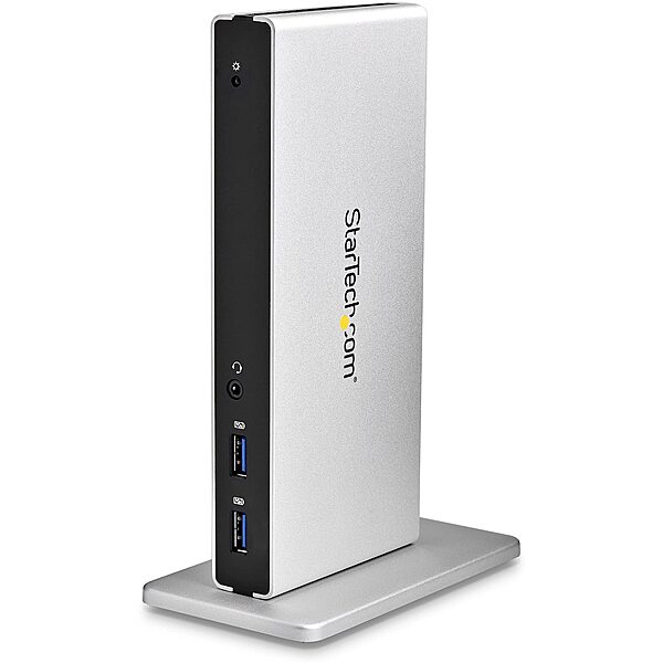 StarTech.com Dual Monitor USB 3.0 Docking Station w/ DVI to VGA & HDMI Adapters, 5x USB 3.0 & Audio - Vertical DVI Dock for Mac & Windows (USB3SDOCKDD)