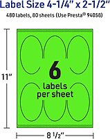 Avery Printable Oval Labels with Sure Feed Technology, Laser/Inkjet Printable