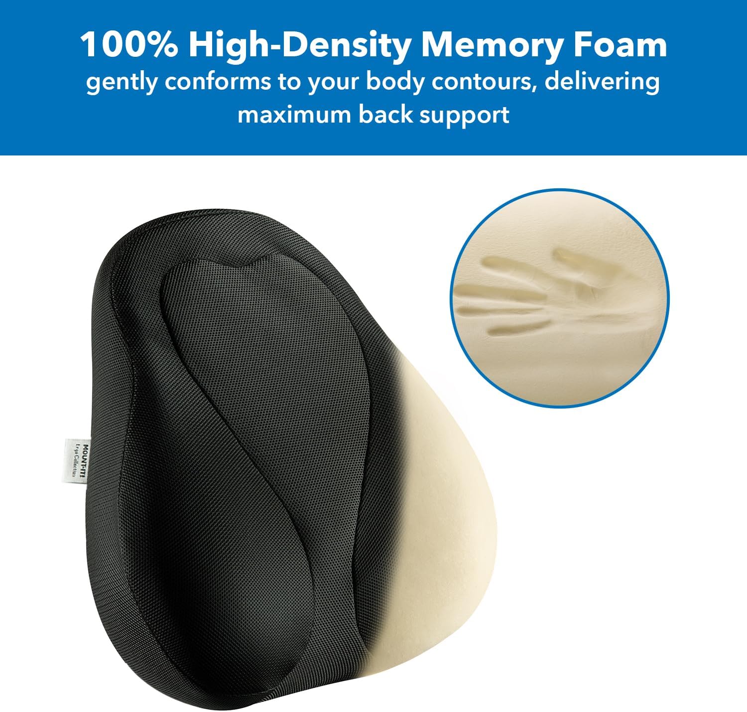 Mount-It! Office Chair Lumbar Support Cushion with Memory Foam