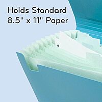 U Brands U-Eco 13 Pocket Poly Expandable File, 8.5" x 11", Brights, Protective Flap with Button/Elastic Closure