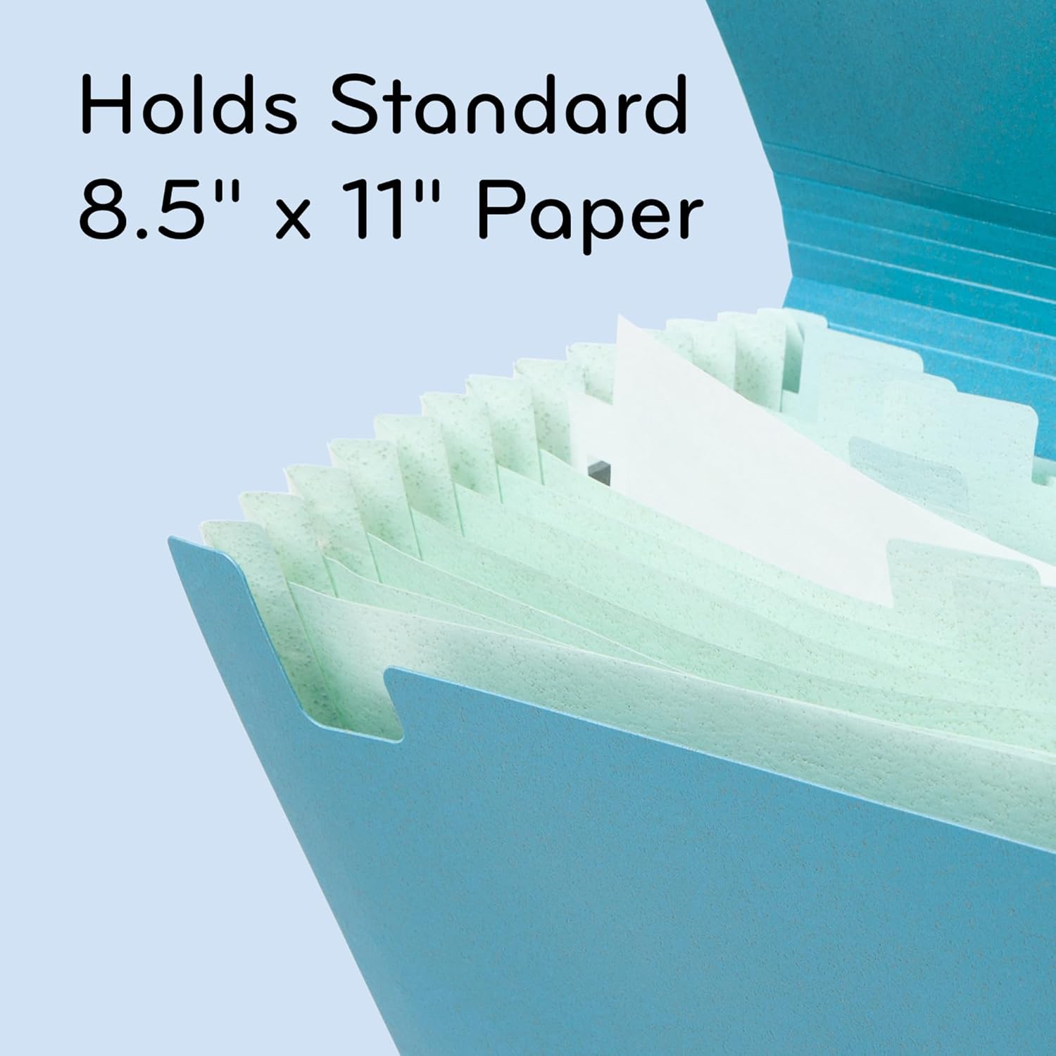 U Brands U-Eco 13 Pocket Poly Expandable File, 8.5" x 11", Brights, Protective Flap with Button/Elastic Closure