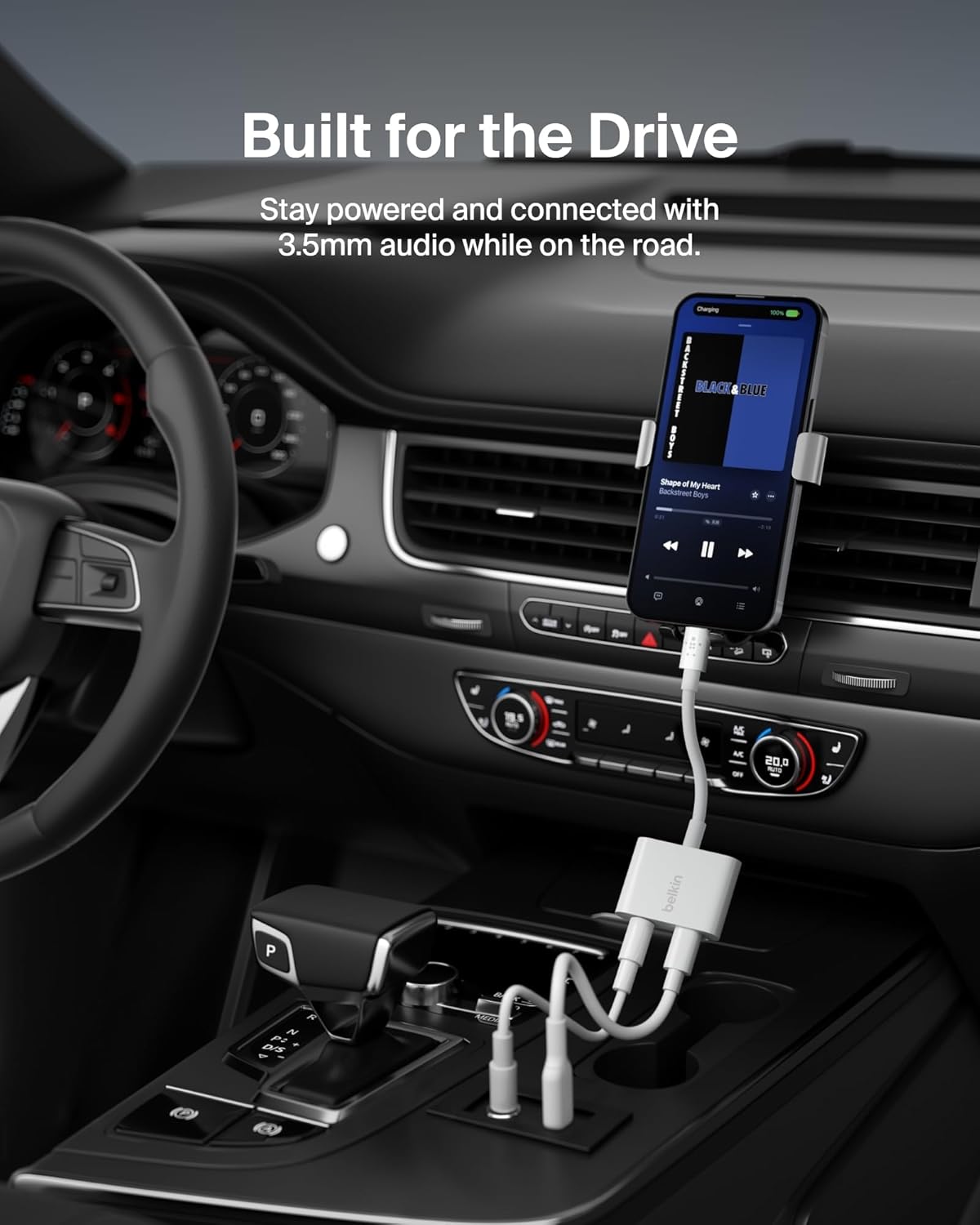 Belkin RockStar Lightning to 3.5mm Audio Cable + Audio Charger Splitter