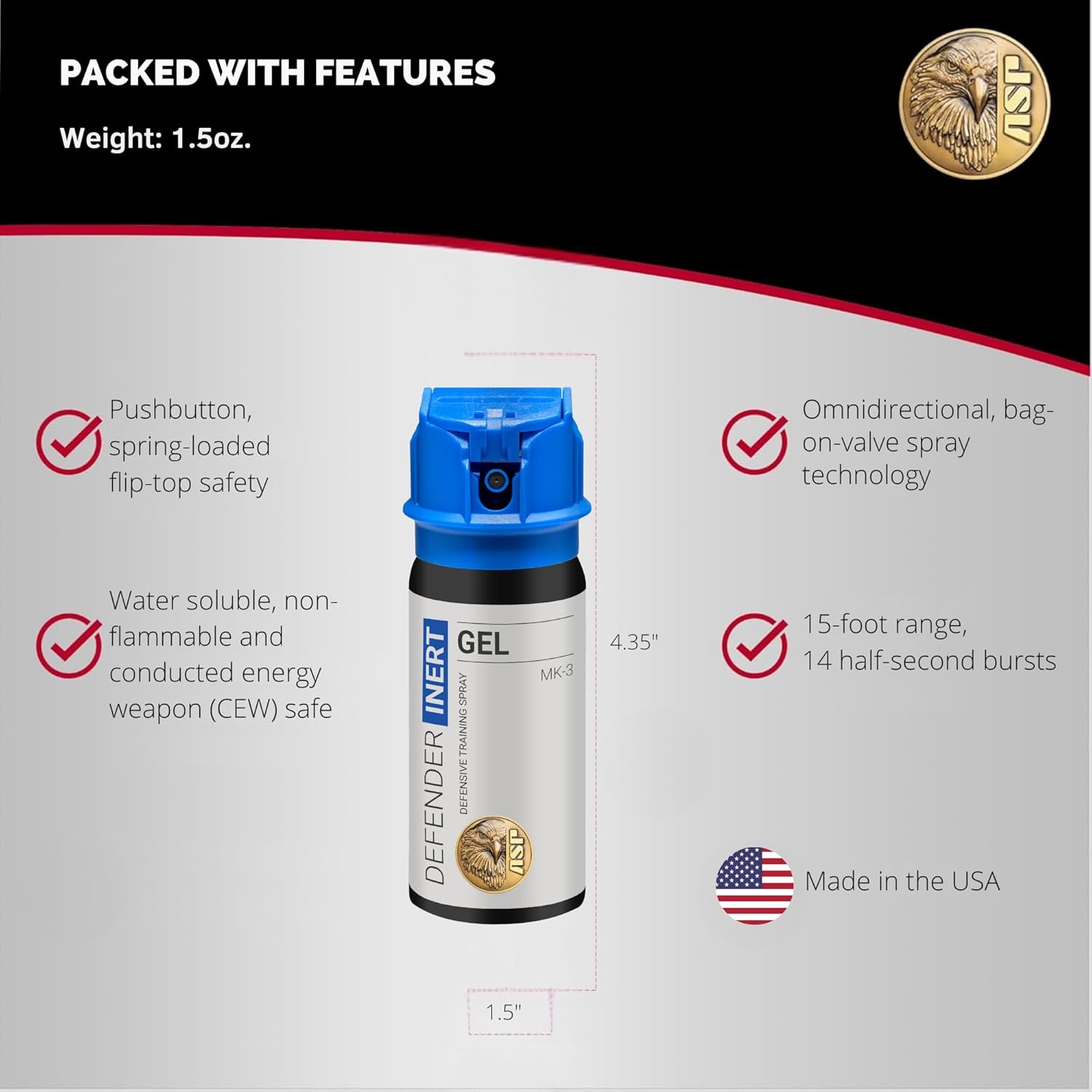 ASP Defender LE Pepper Spray OC Professional Grade Personal Defense