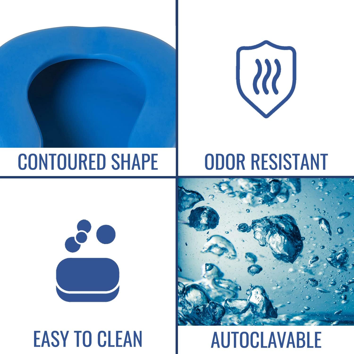 DMI Bedpan for Bariatric Adults with No Spill or Splash Design, FSA/HSA Eligible, Blue 1 Count (Pack of 1)