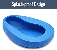 DMI Bedpan for Bariatric Adults with No Spill or Splash Design, FSA/HSA Eligible, Blue 1 Count (Pack of 1)