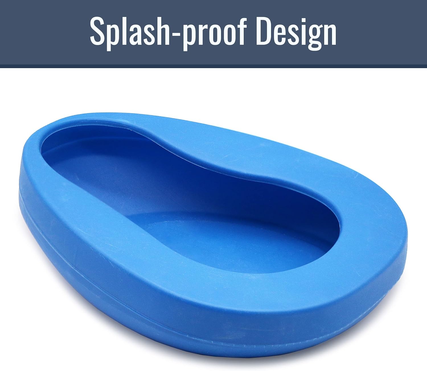 DMI Bedpan for Bariatric Adults with No Spill or Splash Design, FSA/HSA Eligible, Blue 1 Count (Pack of 1)