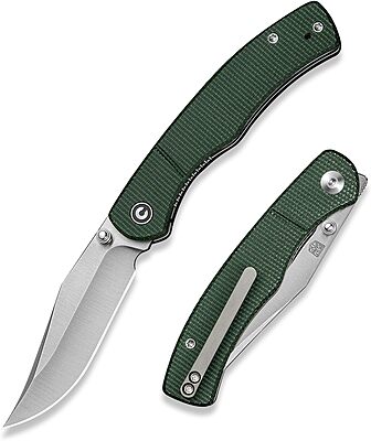 CIVIVI Clingman EDC Pocket Folding Knife, 2.99" Nitro-V, Liner Lock, Titanium Reversible Clip