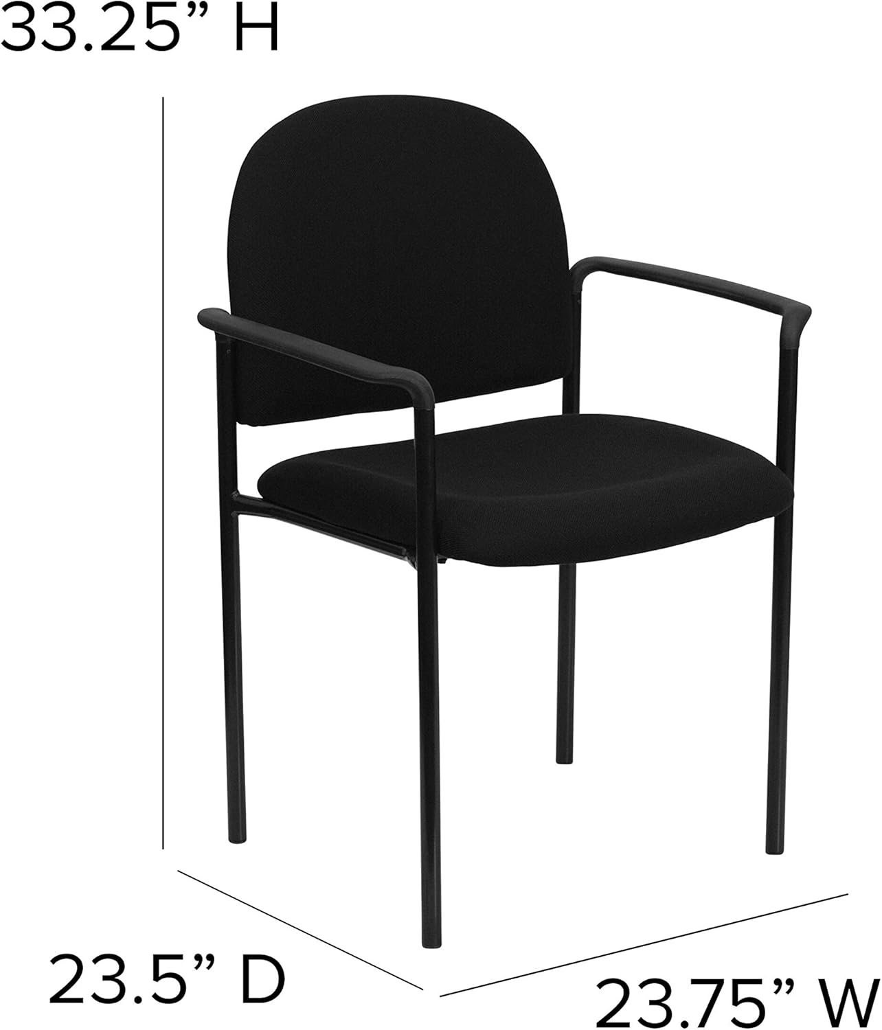 Flash Furniture Tiffany Side Reception Chair with Arms, Stackable Steel Frame