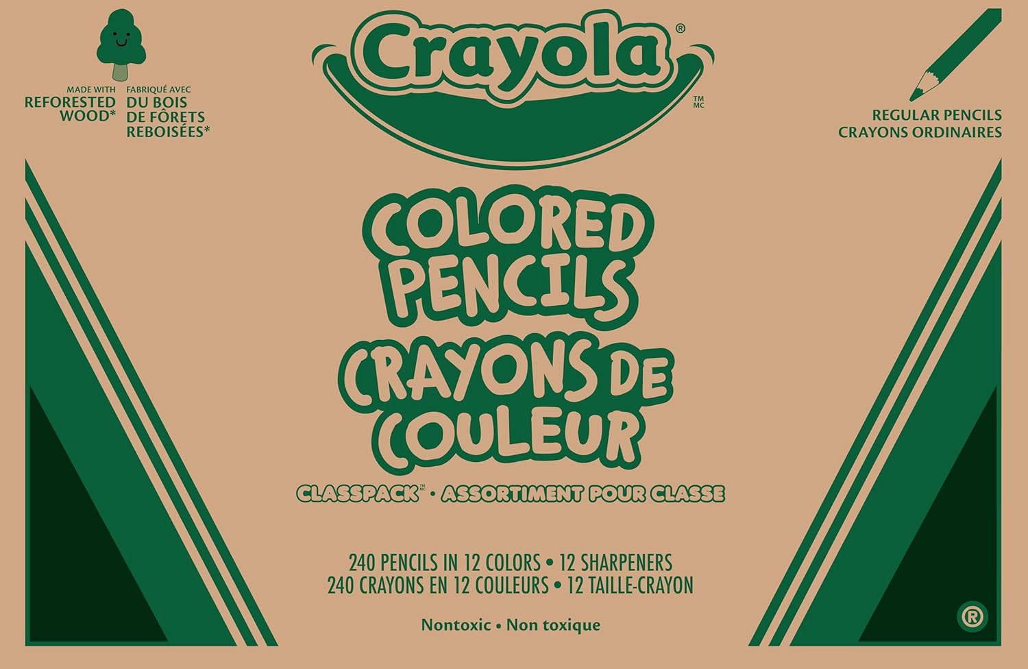 Crayola Colored Pencils Classpack (240ct), Must Have Classroom Supplies for Teachers, Bulk Colored Pencils for School