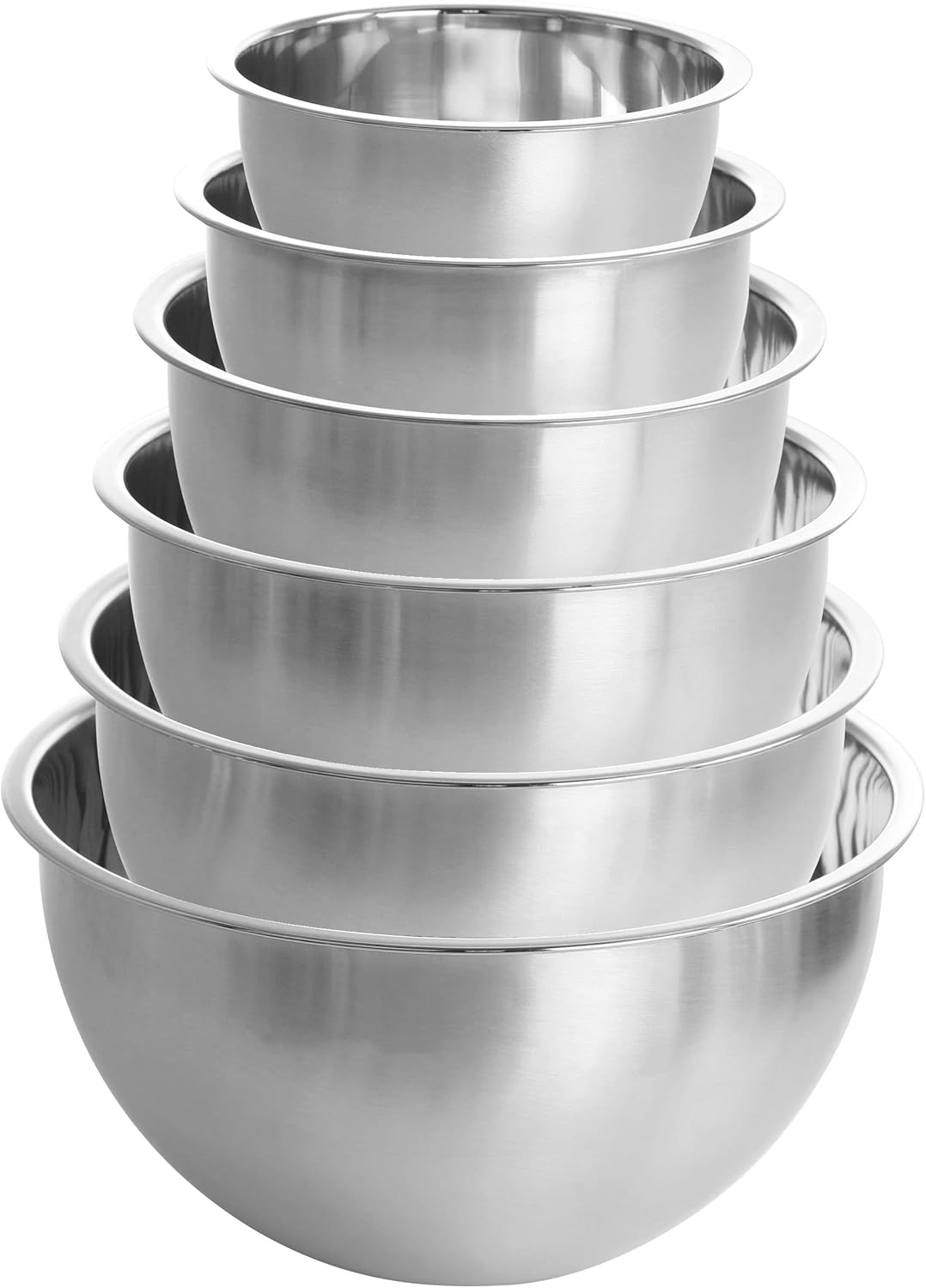 MegaChef 14 Piece Stainless Steel Measuring Cup and Spoon Set with Mixing Bowls, Silver