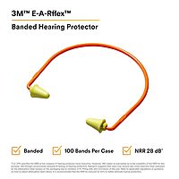 3M E-A-Rflex 20006 320-1000 Banded Hearing Protectors, 6.8" Height, 8.8" Length, 2.5" Width, ABS/Polyurethane