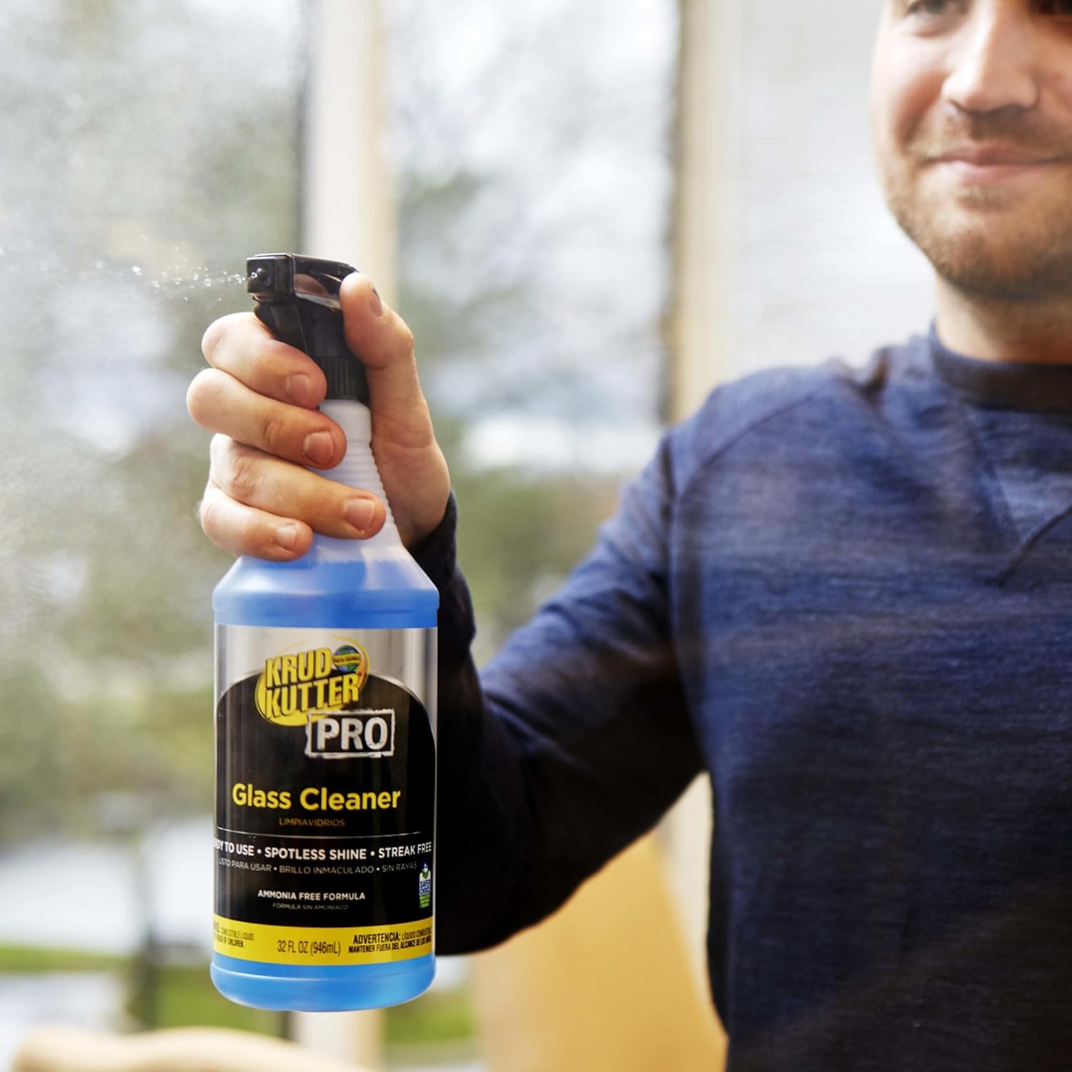 Krud Kutter Pro Glass Cleaner, 32 oz Spray Bottle (Pack of 6)