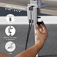 Fellowes Platinum Series Monitor Arm for 40-Inch Monitors, Full Motion, VESA Mount, USB Ports, Ergonomic