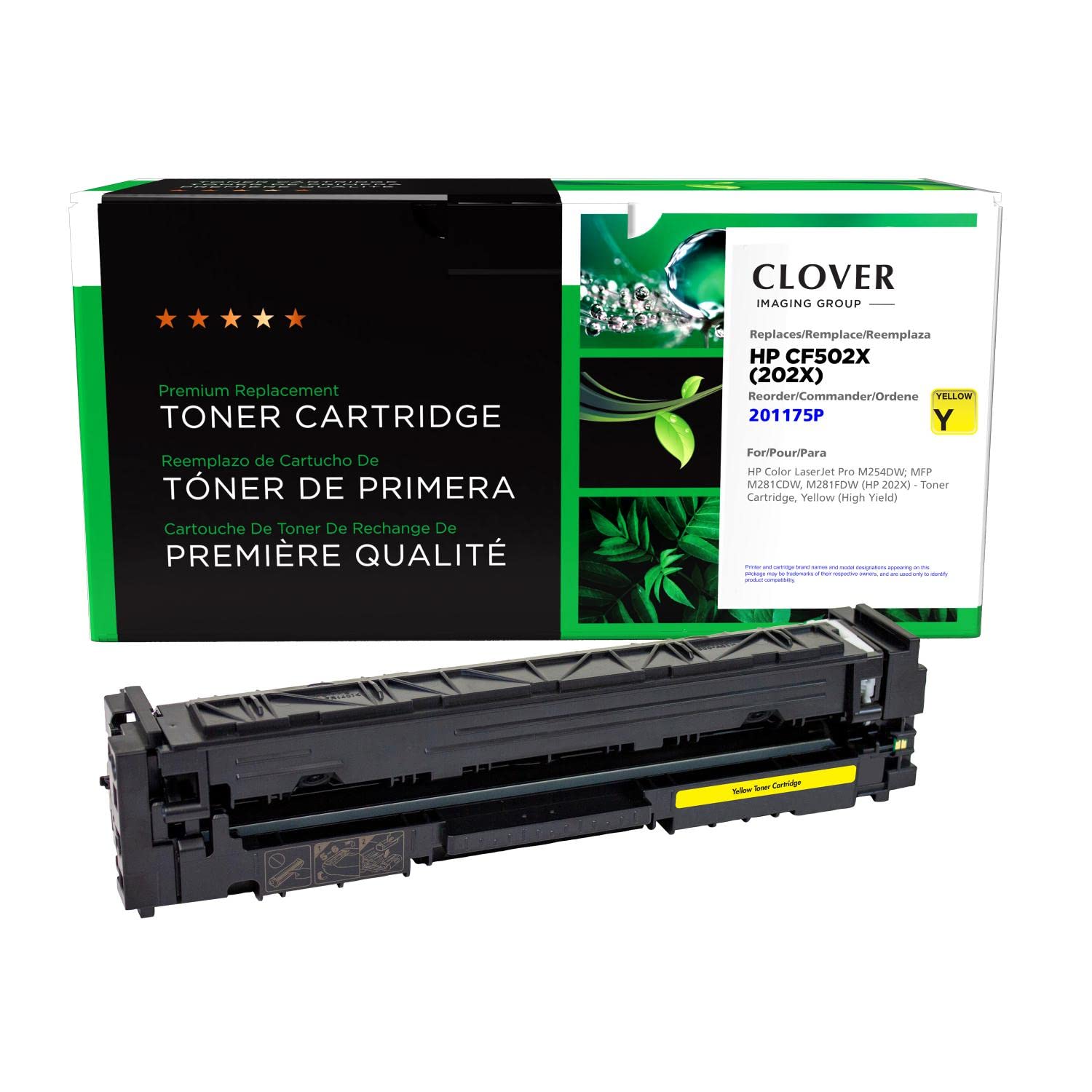 Clover Remanufactured High Yield Toner Cartridge Replacement for HP 202X (CF502X) | Yellow