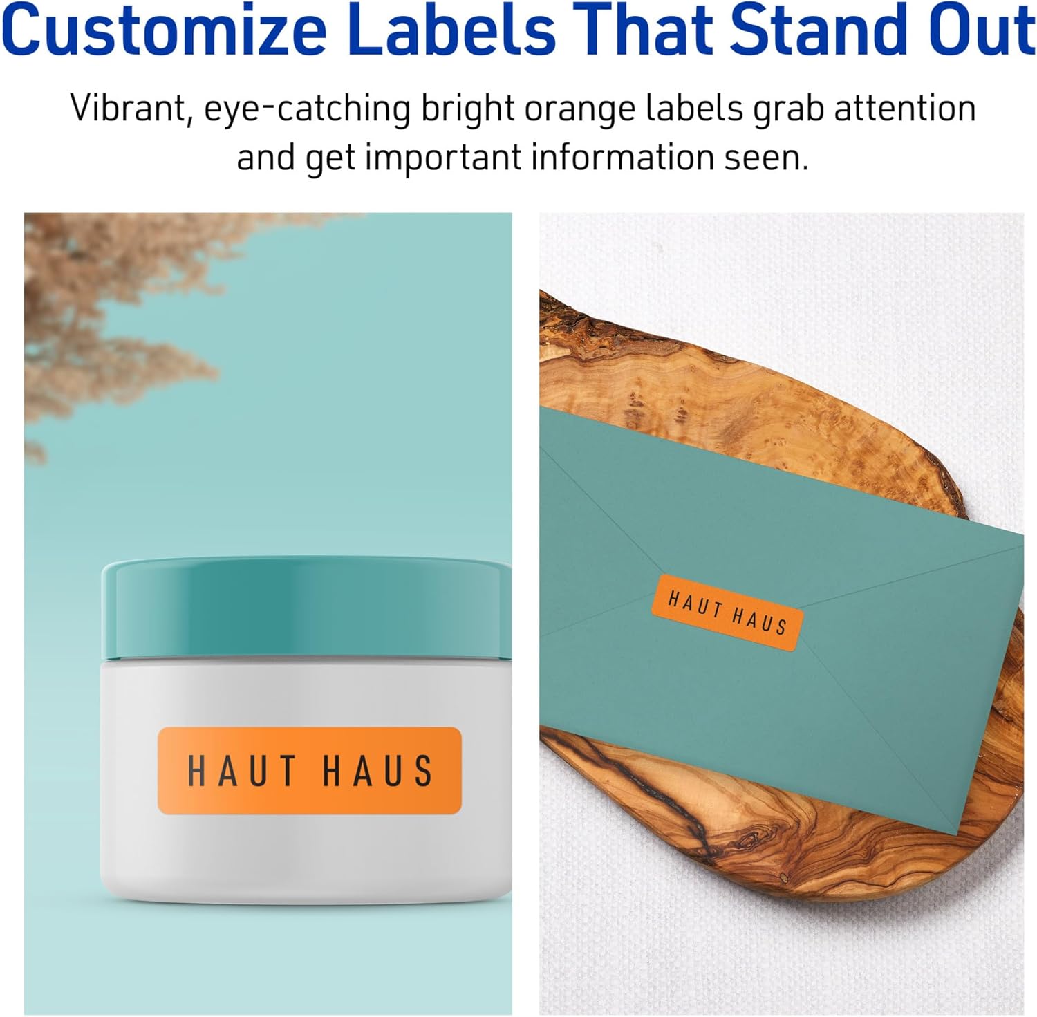 AVERY Printable Rectangle Labels, Sure Feed Technology, 1/2" x 1-3/4", Bright Orange, Print-to-The-Edge, Laser/Inkjet