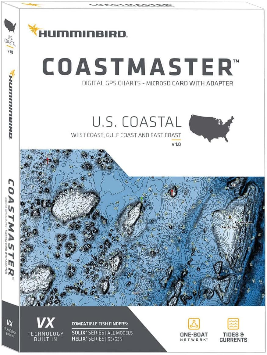 Humminbird CoastMaster U.S. Coastal V1 Map SD Card for Fish Finders Mapping