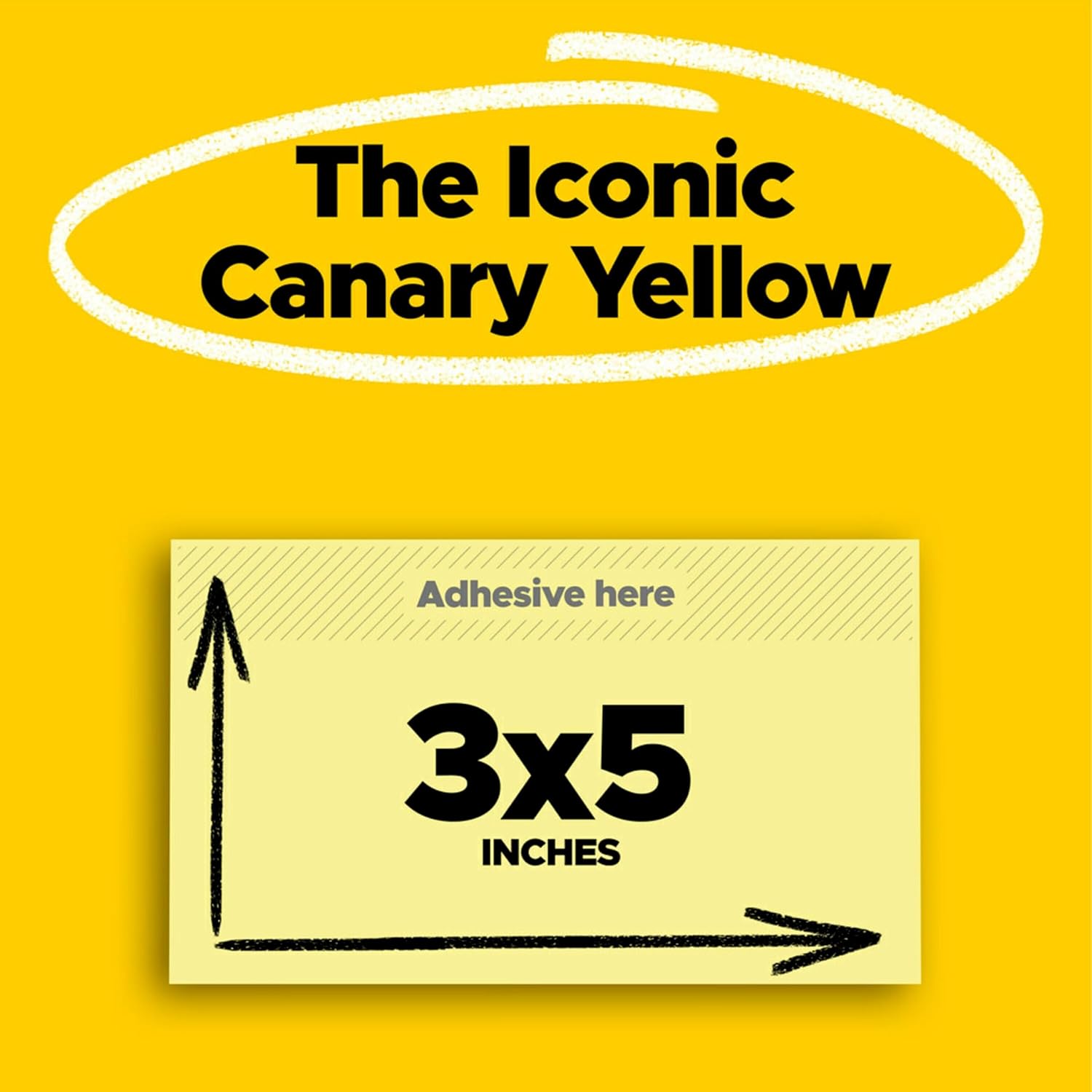 Post-it Notes, 3 in x 5 in, 12 Sticky Notes Pads, 100 Sheets per Pad, Canary Yellow, The Original Post-it Note