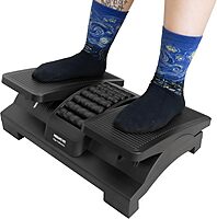 Mount-It! Ergonomic Footrest, Tilt Adjustable Individual Platforms, Height Adjustable Foot Rest with Massage Surface