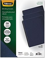 Fellowes Linen Presentation Covers, 11-1/4 Inch x 8-3/4 Inch, Navy, 200 per Pack (52113)