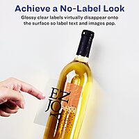 Avery Glossy Clear Rectangle Labels, Sure Feed Technology, 5" x 3.5", 40 Glossy Clear Labels, Laser/Inkjet Printable 40 labels