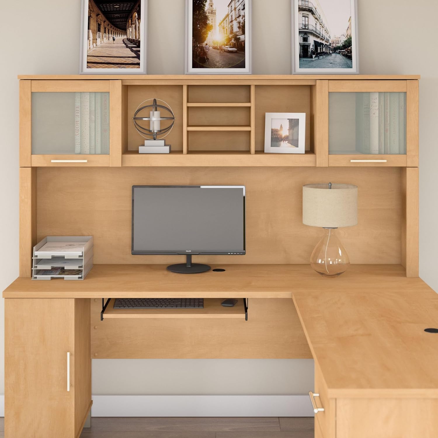 Bush Furniture Somerset 72W Hutch for L-Shaped Desk