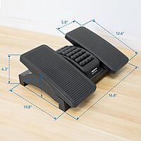 Mount-It! Ergonomic Footrest, Tilt Adjustable Individual Platforms, Height Adjustable Foot Rest with Massage Surface