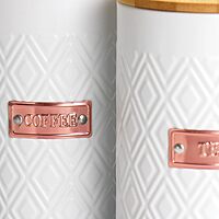 MegaChef 4 Piece Iron Canister Set in White