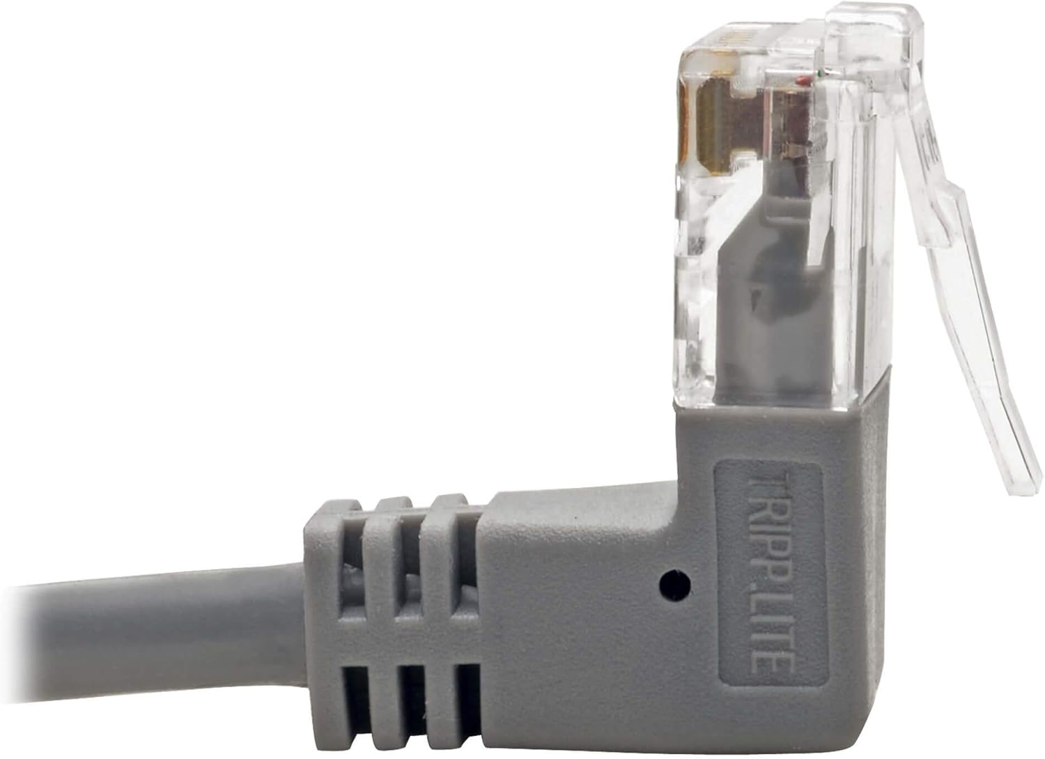 TRIPP LITE Cat6 Gigabit Patch Cable Snagless Right-Angle Utp Slim, 1', Gray (N201-SR1-GY)