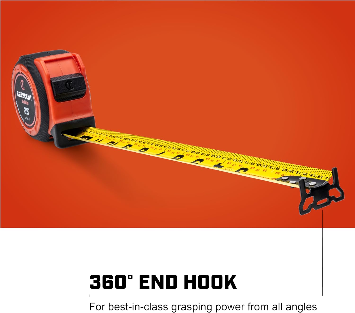 Crescent Lufkin 1-3/16 x 25' Command Control Series Yellow Clad Engineers Tape Measure - L1025CD-02