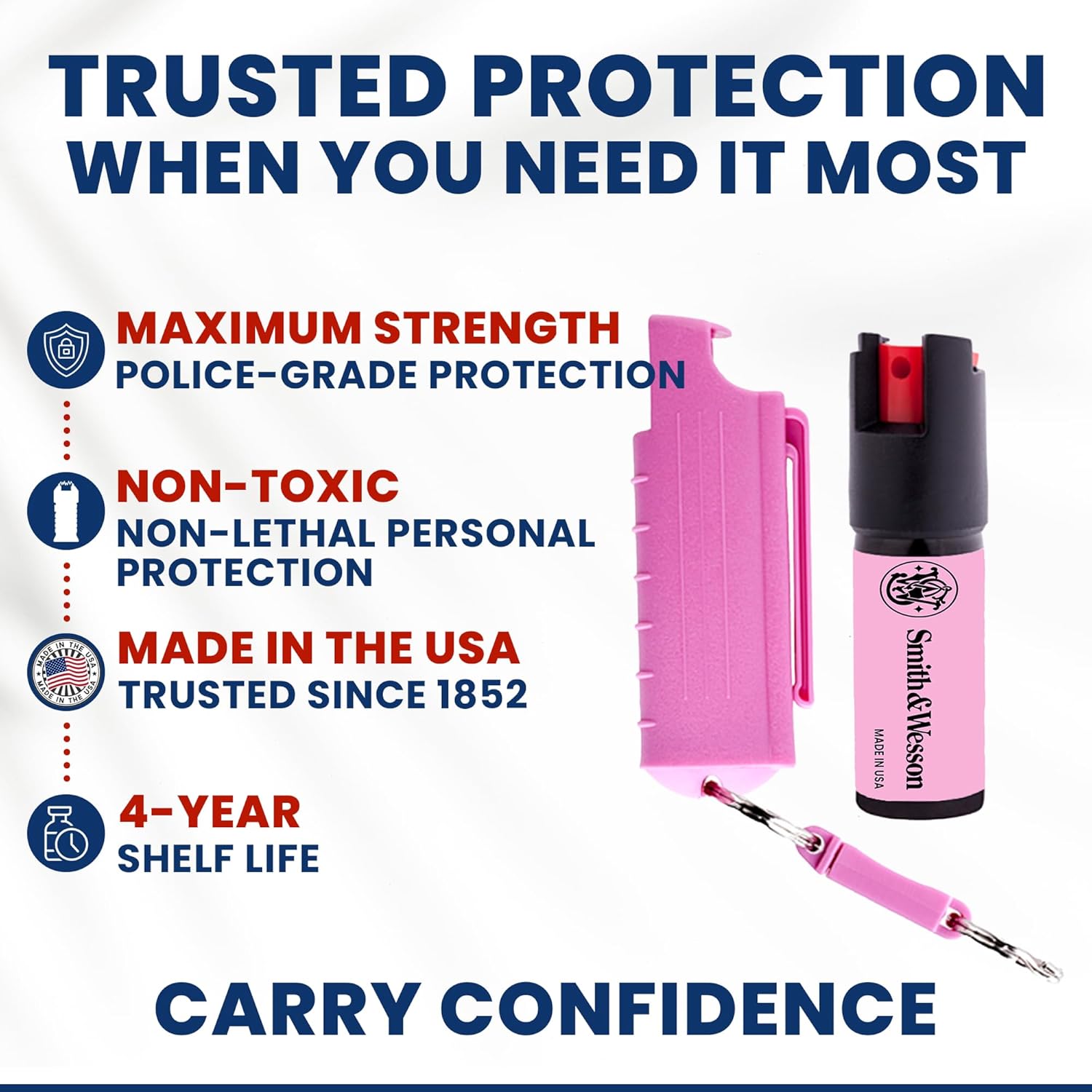 Smith & Wesson Pepper Shield Keychain Quick-Release Pepper Spray for Women