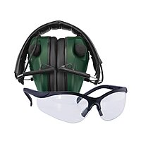 Caldwell E-Max Low Profile Electronic 23 NRR Adjustable Earmuffs w/ Sound Amplification for Shooting Range with Glasses