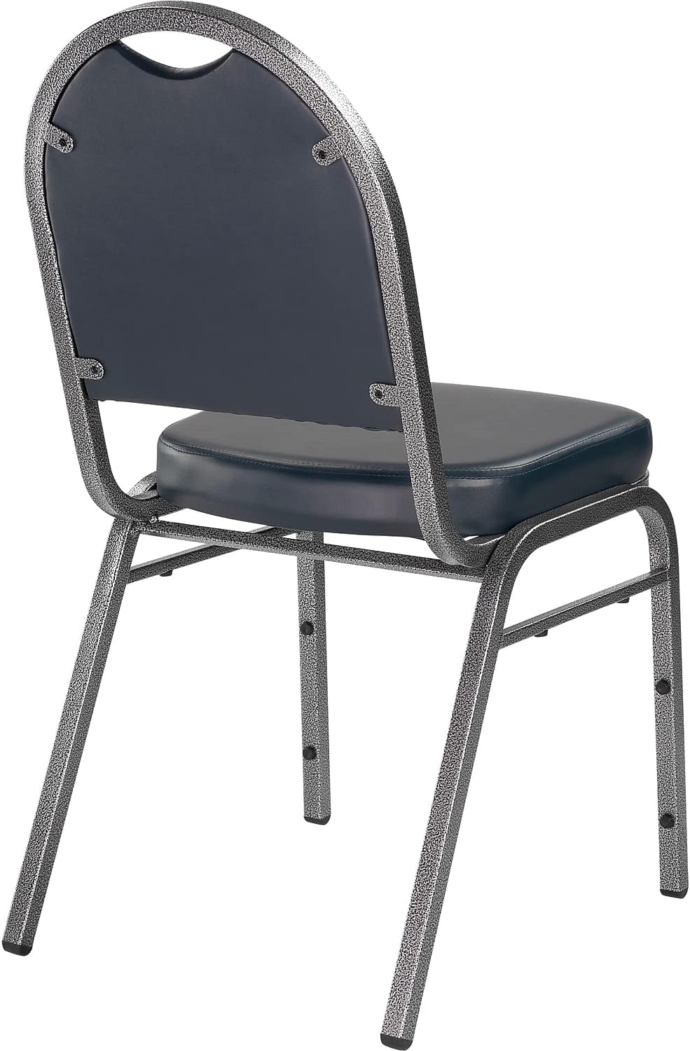 National Public Seating Dome-Back Stacking Chairs, Vinyl, Midnight Blue/Silvervein, Set of 2 - Model 9204-SV/2
