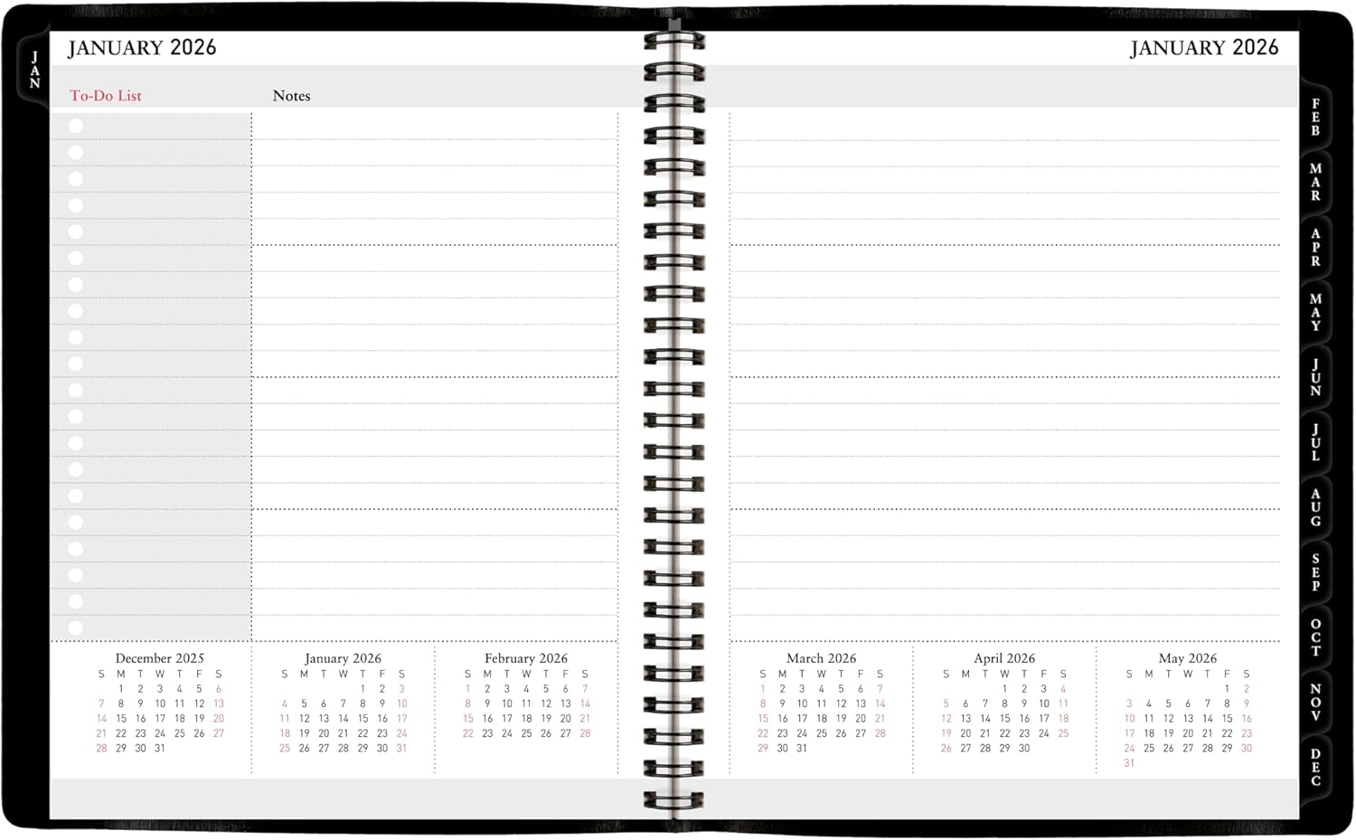 Office Depot Brand 13-Month Monthly Planner, 7" x 9", Black, January 2026 to January 2027, OD71110026
