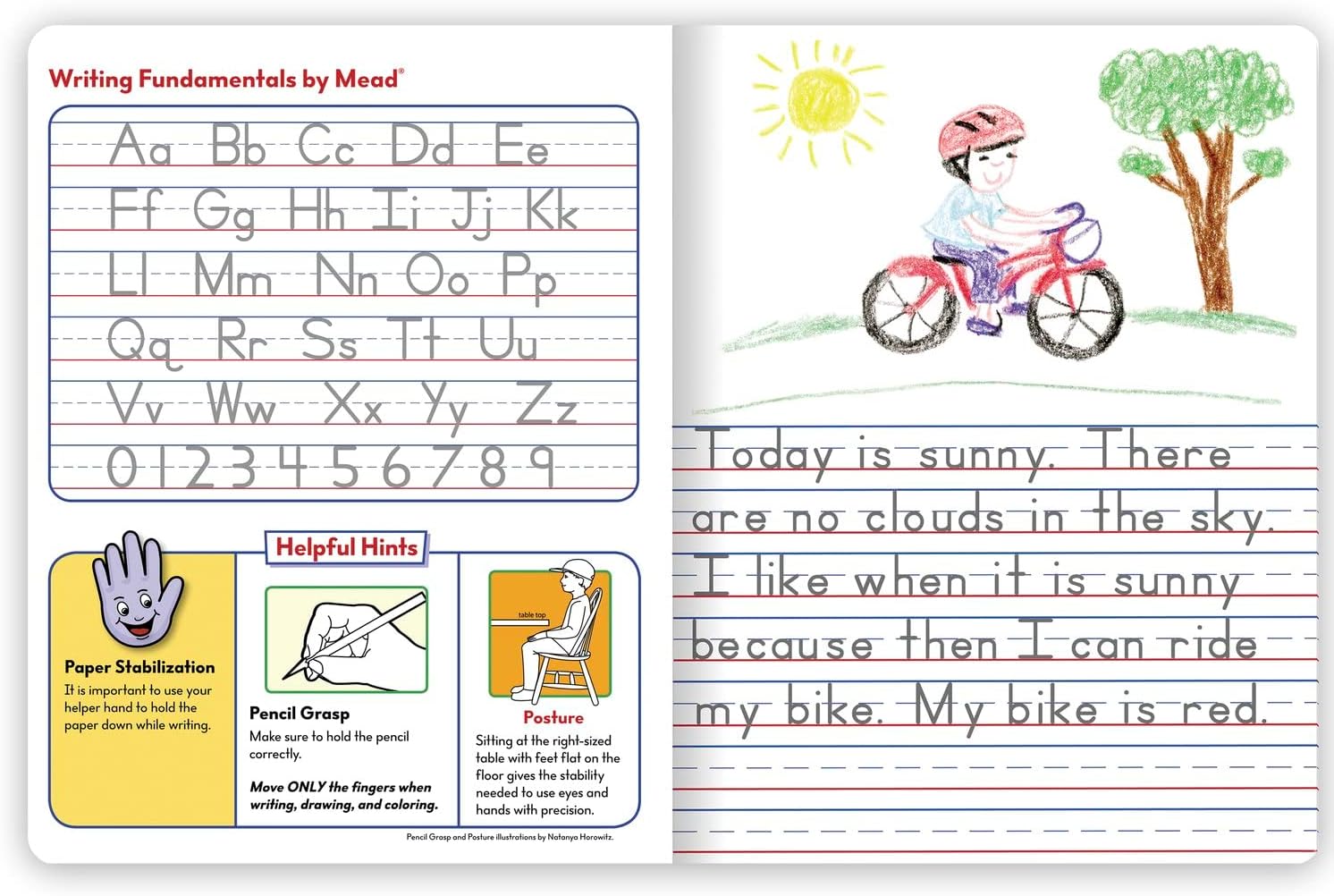 Mead Primary Journal, Half Page Ruled Creative Story Tablet, Grades K-2, 7 1/2" x 9 3/4", 100 Sheets