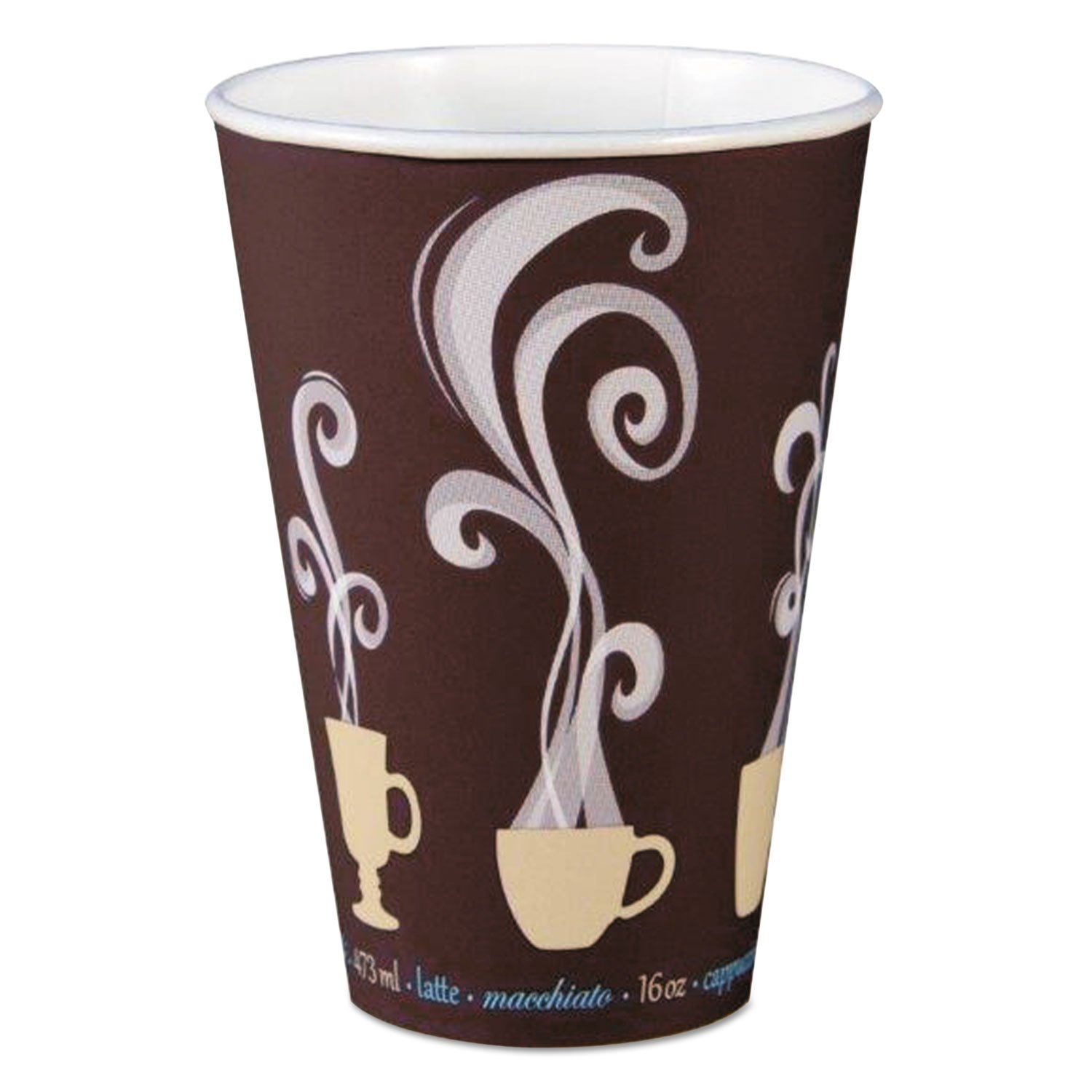 Solo ThermoGuard Insulated Double-Wall Paper Hot Cups Steam Print