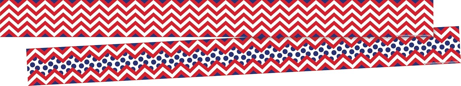 Barker Creek Double-Sided Border 6-Pack, Chevron, Multi-Design, 35' Each of 6 Colorful Sets of Double-Sided Border