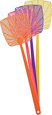 PIC 274-INN Plastic Fly Swatter Assorted Neon Plastic Fly Swatter – Single Orange Pack of 5 Heavy Duty Orange
