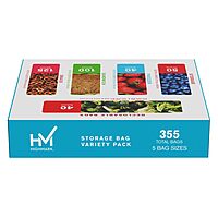 Highmark® Plastic Storage Bags, Variety Pack, Clear, Pack Of 355 Bags