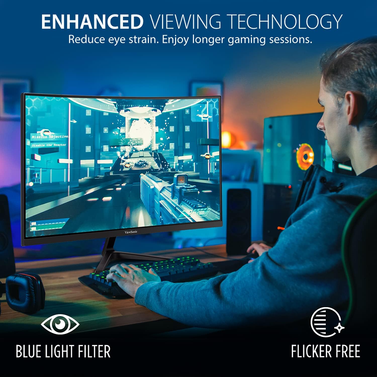 ViewSonic VX Series Gaming Monitor with FreeSync Premium and Eye Care